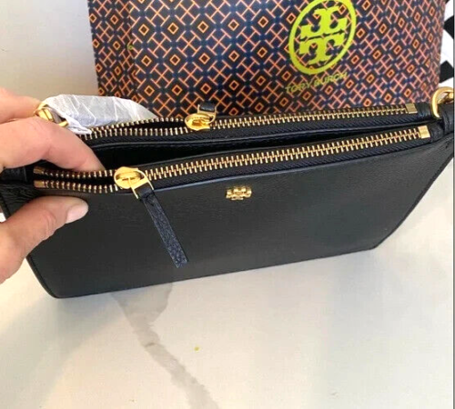 L@@K! NWT Tory Burch Blake Double Zip Slim Crossbody Black w/Gift Wrap $298  MSRP | eBay