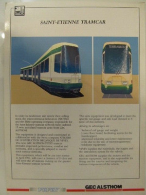 GEC Alsthom Tramcar St. Etienne, Datenblatt 2 S., Straßenbahn St. Etienne
