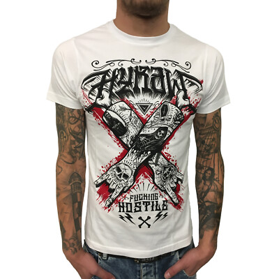 HYRAW - Herren T-Shirt ''Hostile'' white (weiß)