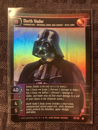 Star Wars TCG WOTC - Darth Vader (J) Foil Card - Picture 1 of 2