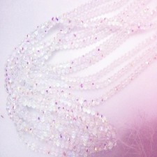 5strands 8mm White Clear AB Shining Glass Rondelle Faceted Spacer Crystal Beads