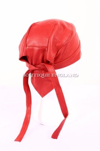 New BANDANA Red Biker Casual Motorcycle Real Lambskin Leather