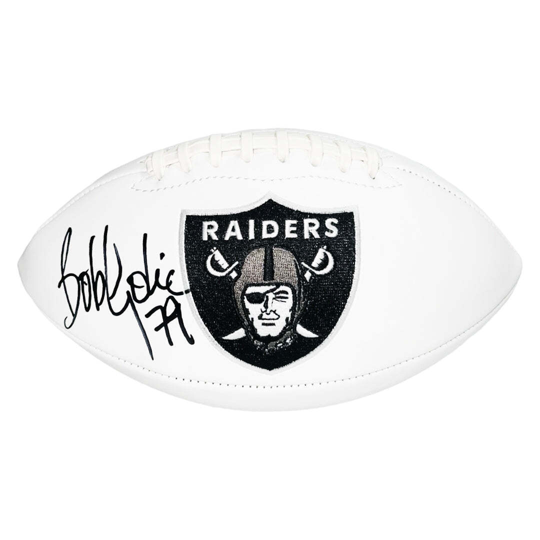 Bob Golic Autographed Signed Los Angeles Raiders Official NFL Team Logo Football (JSA) 