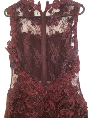 Topshop Burgundy Red Lace Dress Size UK 8 | eBay