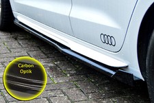 Seitenschweller mit Wing aus ABS passend für Audi A1 GB mit S-Line Schwarz Glanz