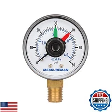 MEASUREMAN Boxed Pressure Gauge with Dial Replacement for Select Filters, 2" 