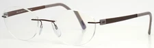 SILHOUETTE 4499 40 6056 5452 Brown Womens Oval Rimless Eyeglasses 50-17-130 B:34