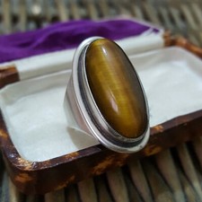 Vintage 925 Sterling Silver Ring, Tiger
