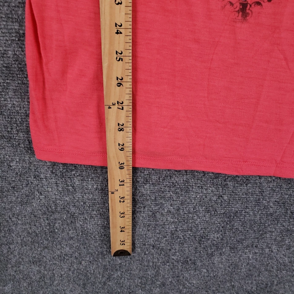 Camisa Angels Diamonds Mujer XL Rosa Cuello en V Tachonado Encaje Manga 3/4 Camiseta Y2K EE. UU. Foto 4 de 4