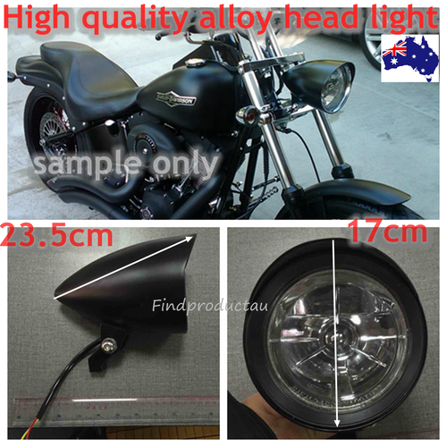 Black 4.7″ Bullet Headlight For Harley Sportster, XL, Dyna, Softail, Chopper, Bobber – Halogen