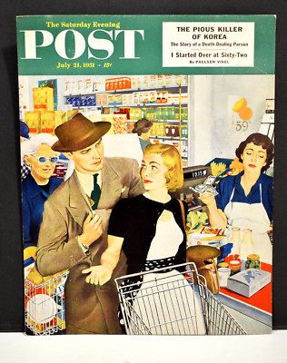 Orig 1951 Saturday Evening Post Window Poster  More Money Honey
