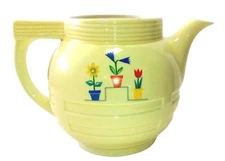 Vtg Drip-O-Lator Coffee Pot Enterprise Aluminum Co. Tulips 6 3/4"H x 10"W