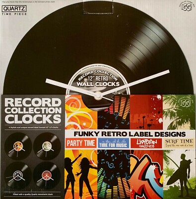 Record Collection 12'' Retro Label Vinyl Uhr - Surfzeit (neu im Karton)