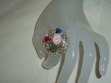 JEWELRY FASHION ADJ. RING FILIGREE ANTIQUE BRONZE DESIGN FLOWER LIMITED 48