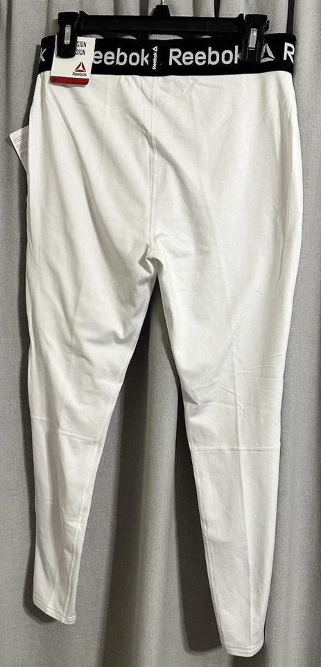 Reebok Men’s Lg Compression Tights, Rash Guard, Moisture Wicking, White - Image 2 of 4