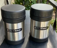 2 SUB ZERO FOOD JARS VACUUM INSULATED STAINLESS STEEL 12 OZ HOT & COLD-BRAND NEW