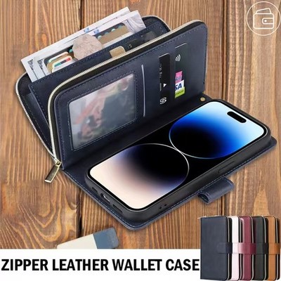 Fr iPhone 17 16e 15 14 13 12 11 Pro Max XS 8/7 Wallet Case Leather Flip Cover*