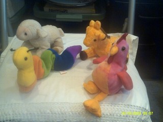 Vtg. Ty Beanie Babies Twigs Inch Ewey Strut TUSH tags LOT B