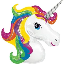 Anagram 33 inch Rainbow Unicorn Super Shape Foil Balloon