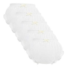 Diaper Cover - Baby Bloomers, Diaper Covers for Toddler Girls 9-12 Months White