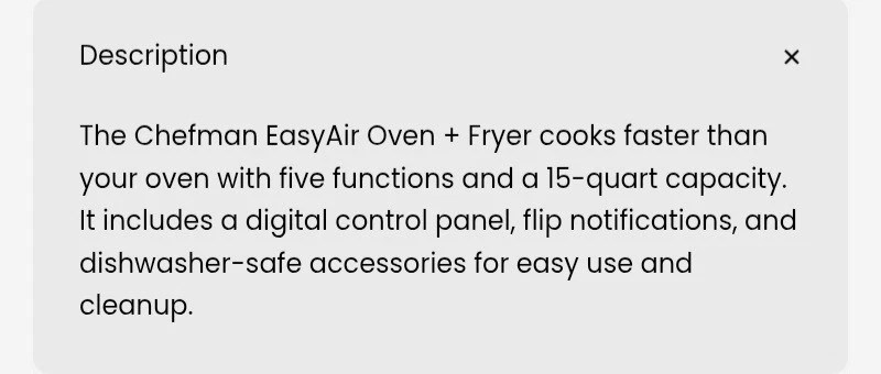 Encimera compacta Chefman 15 cuartos Congelador de Aire, Combo Horno Todo en Uno Foto 4 de 4