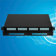 - 48 Duplex Mutilmode 96 Port LC-OM3 Fiber Optic Rack Mount Enclosure Box 19"