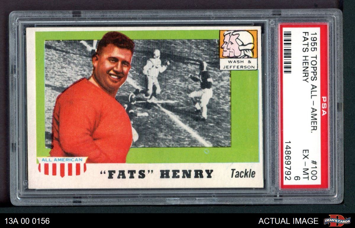 1955 Topps #100 Fats Henry SHORT-PRINT RC Washington & Jefferso PSA 6 - EX/MT