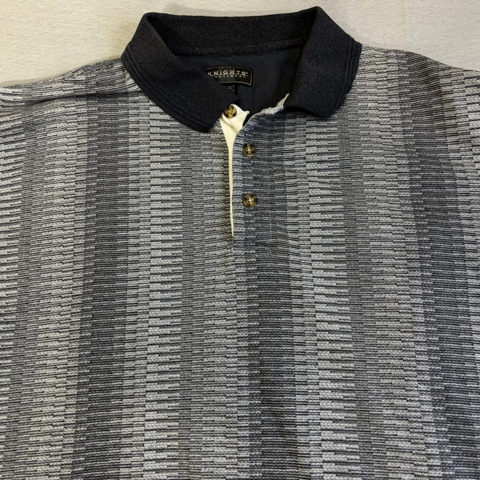 Ropa deportiva Knights gris a rayas polo para hombre XLT manga corta golf ropa deportiva Foto 2 de 4