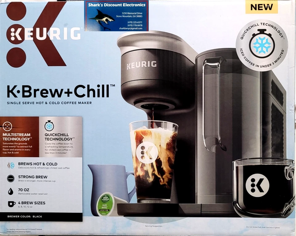 Keurig K-Brew Chill Kaffeemaschine New Edition glänzend schwarz NEU KOSTENLOSER VERSAND