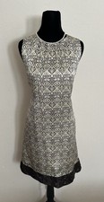 Antonio Melani 100% silk dress size 6 lime green and brown Boho Paisley StyleEUC