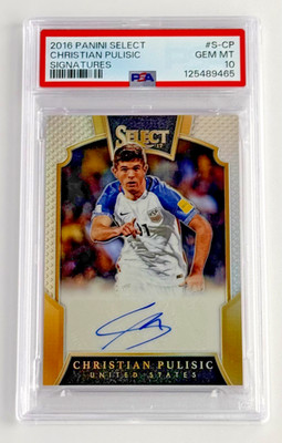 2016 Select Christian Pulisic Rookie Auto /75 PSA 10 World Cup USMNT USA RC