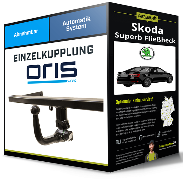 Abnehmbare AnhäNgerkupplung für Skoda Superb FließHeck 15- III Typ 3V3 Oris NEU-image
