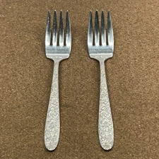 National Silver Co. Narcissus Silverplate Lot of (2) 7.5" Dinner Forks AA