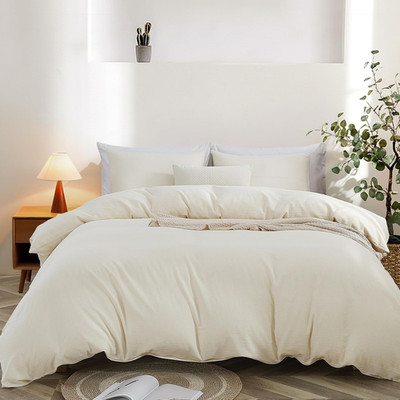 King Size Duvet Cover Set - 3 Piece Soft Washed Cotton Linen Bedding