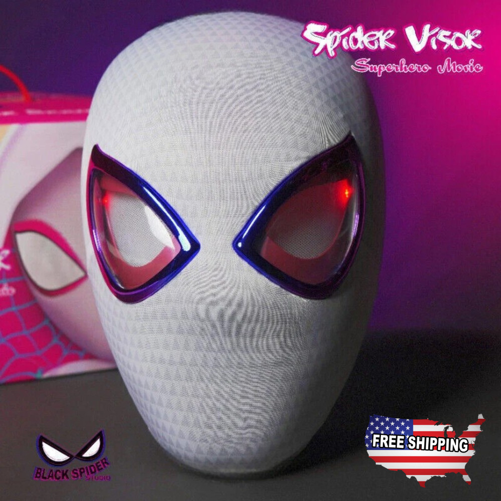 Spider-Man: Across The Spider-Verse Gwen Stacy Máscara de ojos LED Arnés utilería