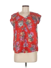 Olive and Oak Women Red Short Sleeve Blouse M