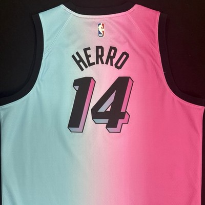 Nike Tyler Herro Miami Heat #14 Pink / Blue Vice City Swingman
