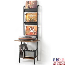 Record Player Table with Vinyl Record Storage up to 200 Albums Turntable Stand