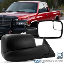 Manual Flip Up Trailer Towing Mirrors Fits 94-01 Ram 1500 94-02 Ram 2500 3500