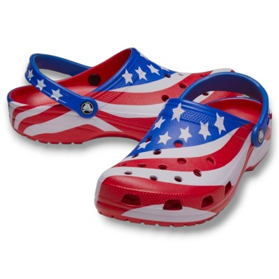 Crocs Classic American Flag Clog 4 July Patriotic USA Independence Day Unisex