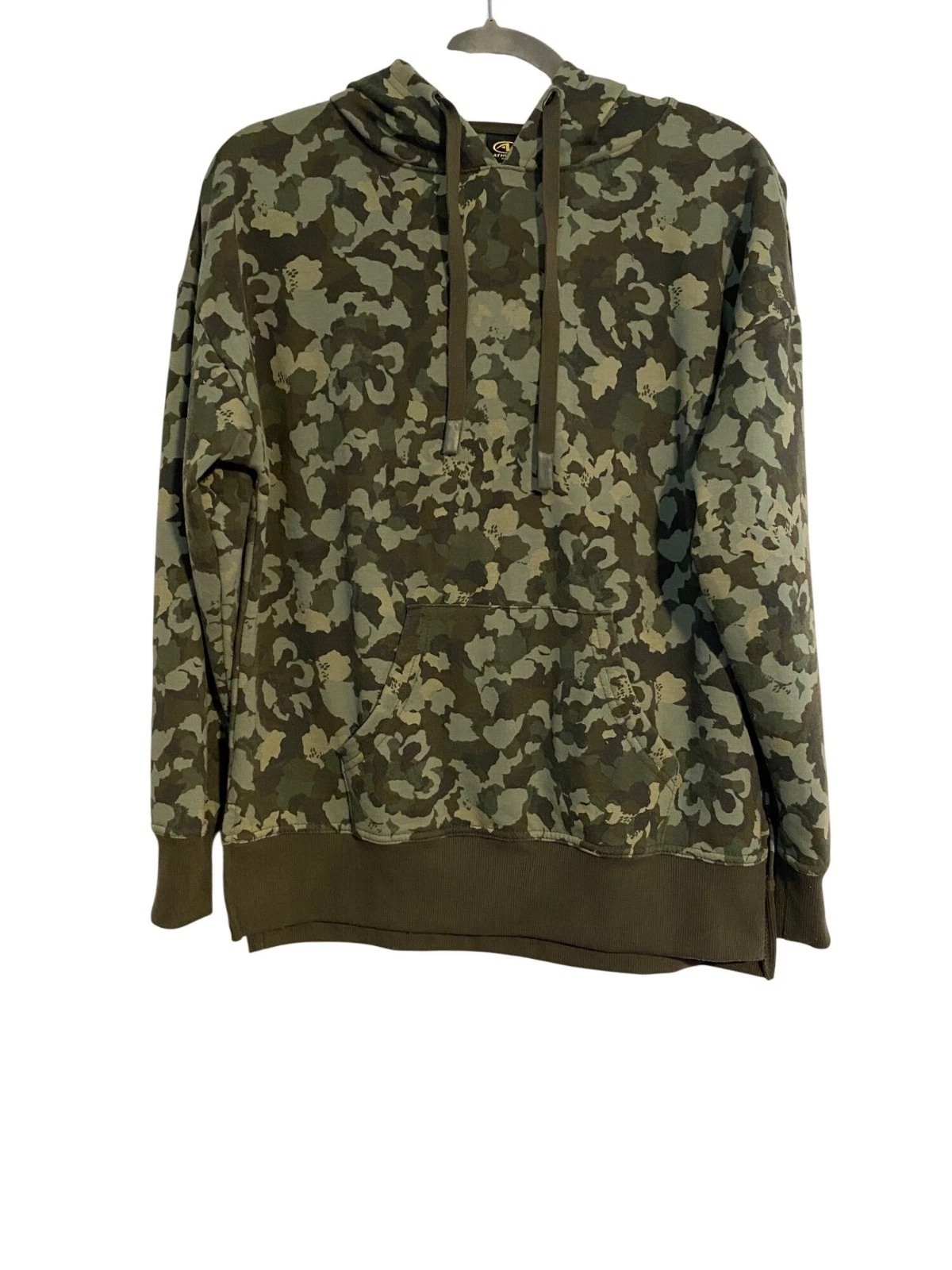 Athletic Works Women's S (4-6) Camo Hoodie Green Brown Pullover Outdoor Comfy