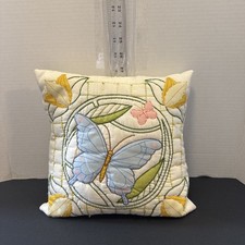 Cute Embroidered Multicolor butterfly throw pillow 9x9