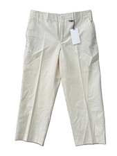 Zara Women  s Cropped Pants 100 Cotton High Rise Trousers Size L White