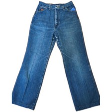 Vintage 70s Wrangler No-Fault Denims Women's High Rise Straight Leg Jeans Size 8