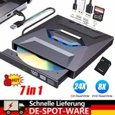 7in1 USB 3.0 Externes Laufwerk DVD CD UHD 4K Brenner Player Type-C für Laptop PC