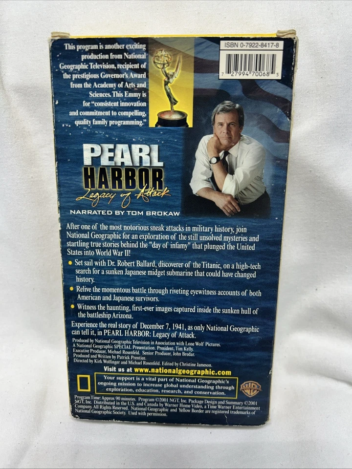 National Geographic: PEARL HARBOR- LEGACY OF ATTACK (vhs) Tom Brokaw. Rare - Image 2 of 4