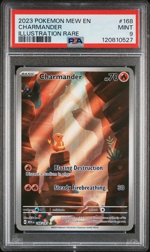 2023 POKEMON MEW EN-151 ILLUSTRATION RARE #168 CHARMANDER PSA 9