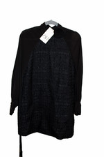 Zara Women's dress black textured US size small ladies long sleeve 9360