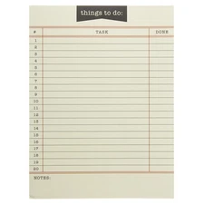 Vintage Library Card Notepad 8X6 Inch Daily Planner 150 Pages For To Do Lists