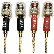 CESS-220 Pin Banana Plug to 4mm Female Banana Jack/Speaker Wire, 4 Pack Brai...